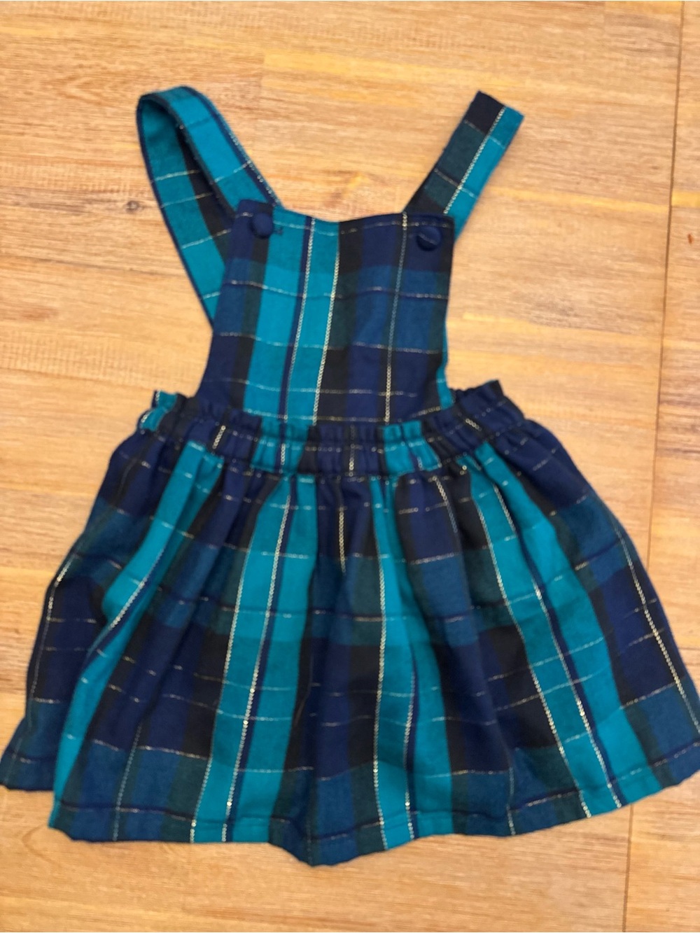 Tommy Bahama Teal and Navy Plaid Jumper Dress